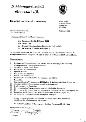 Einladung Generalversammlunf 2011